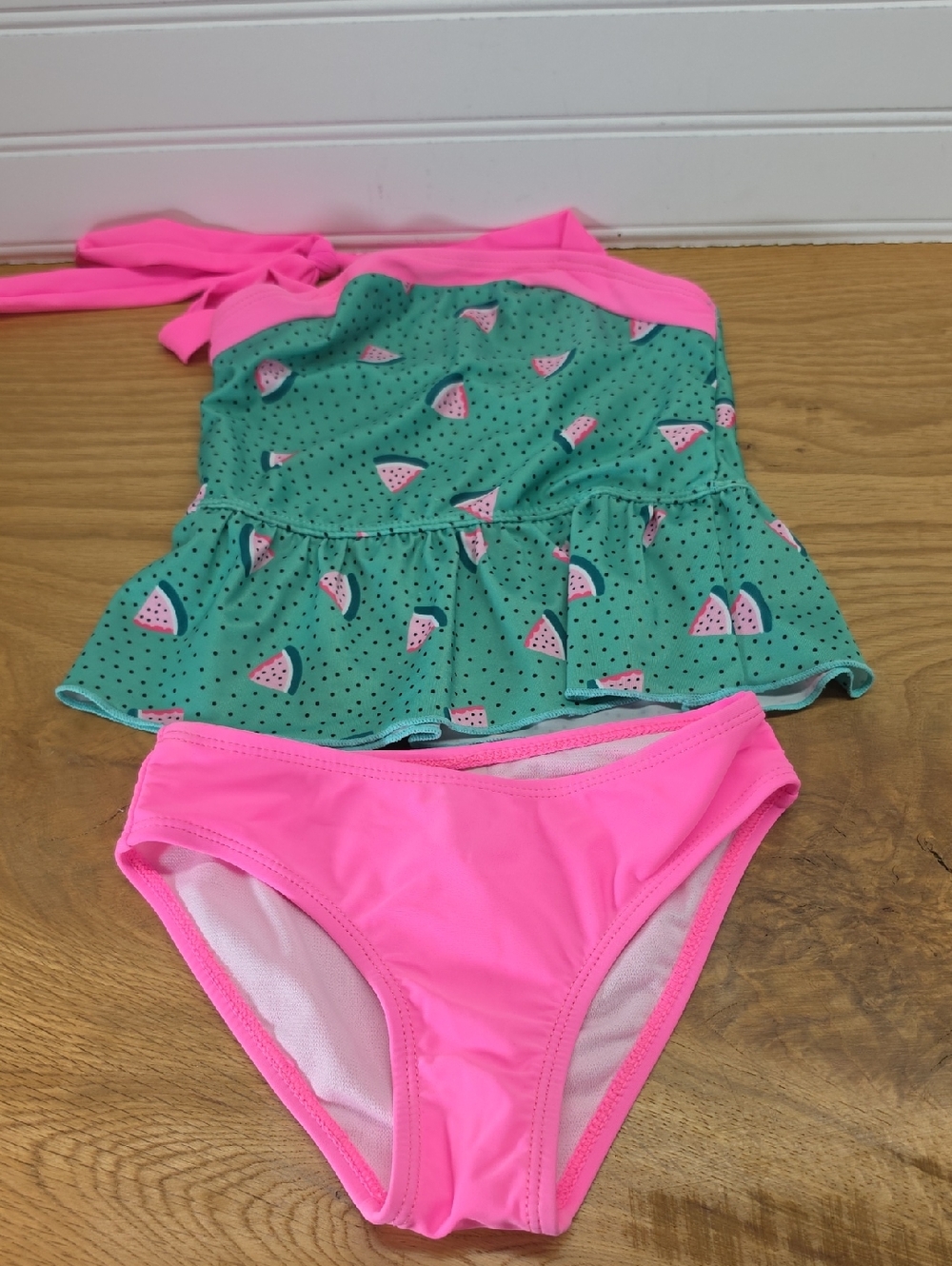 Dolphin Love Girls' Pink & Teal Watermelon Tankini Swimsuit Size 3T